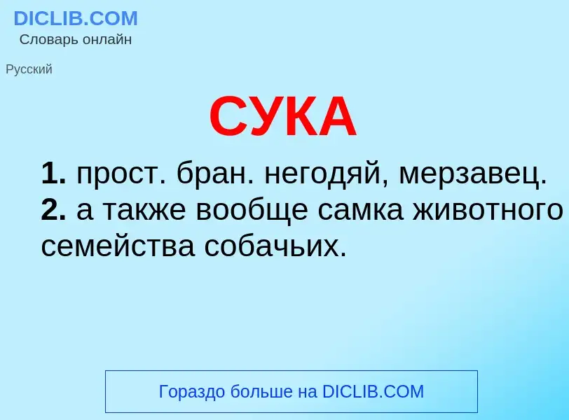 Was ist СУКА - Definition