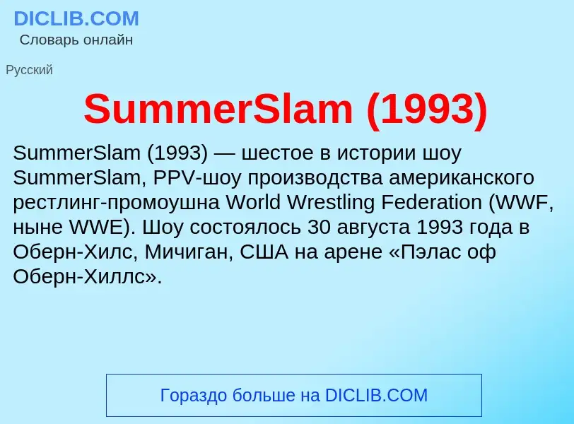 Che cos'è SummerSlam (1993) - definizione