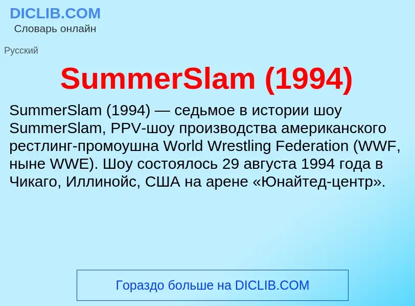 Che cos'è SummerSlam (1994) - definizione