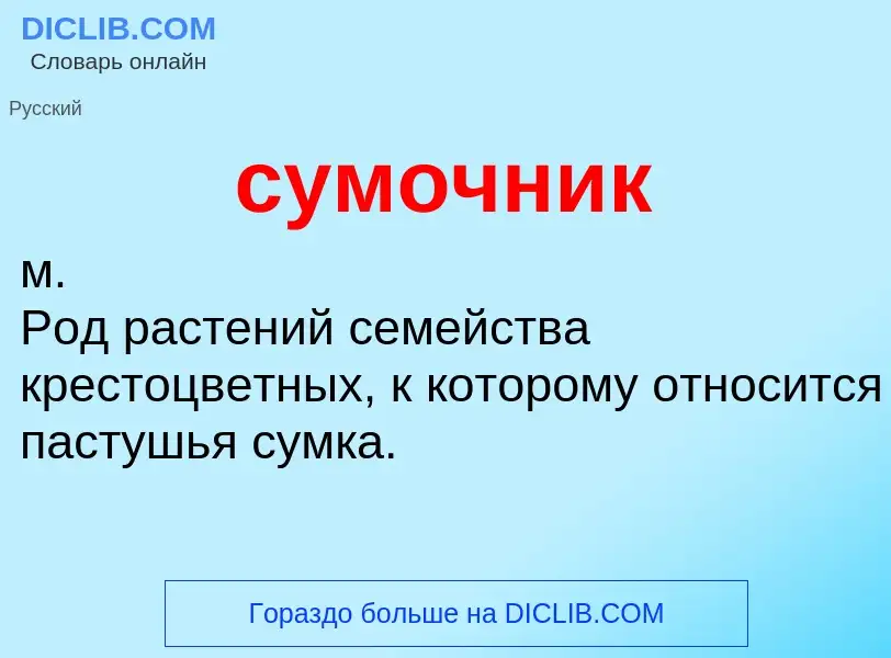 What is сумочник - meaning and definition