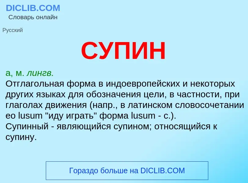 What is СУПИН - meaning and definition