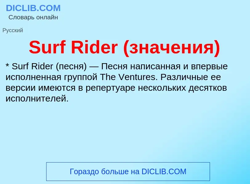 What is Surf Rider (значения) - definition