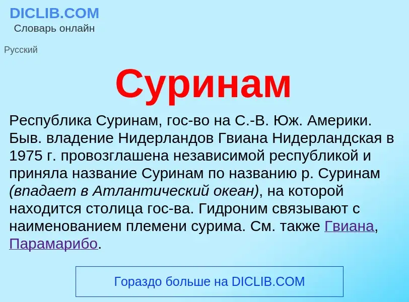 What is Суринам - meaning and definition