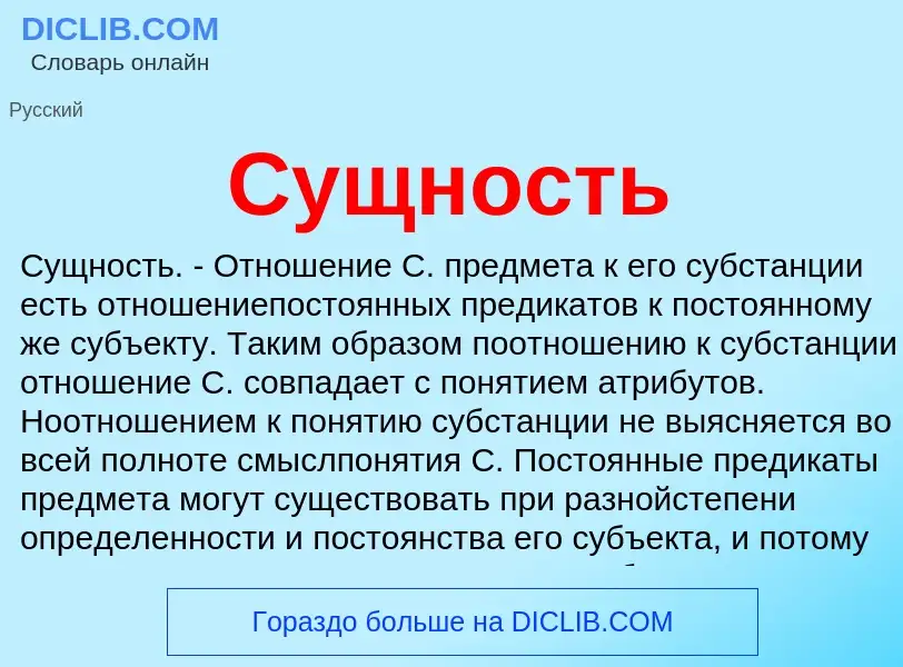 Что такое Сущность - определение