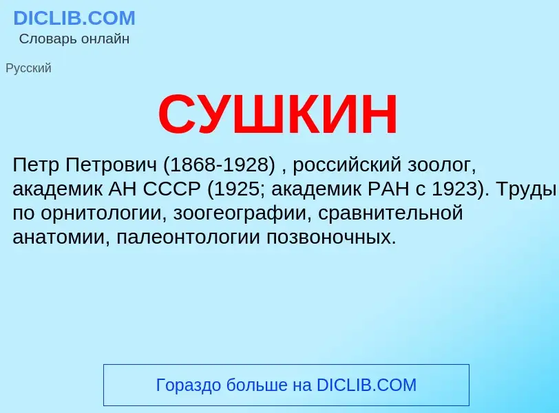 What is СУШКИН - meaning and definition