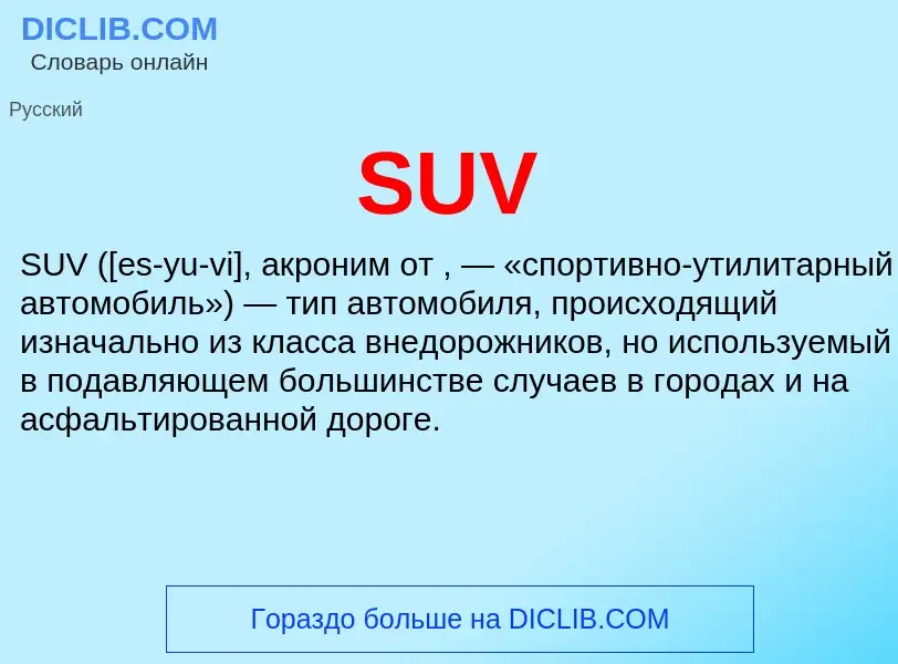 Che cos'è SUV - definizione