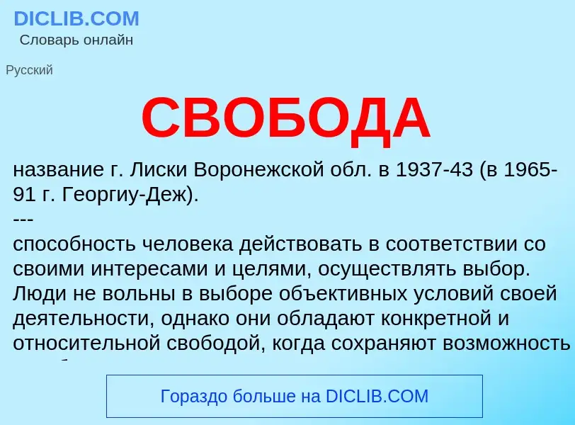 Was ist СВОБОДА - Definition