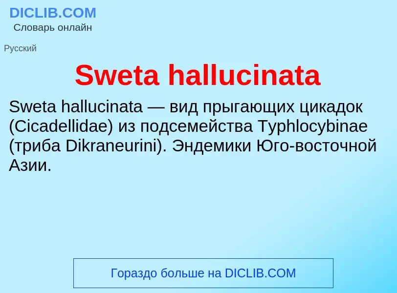 Что такое Sweta hallucinata - определение