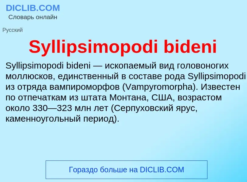 What is Syllipsimopodi bideni - definition