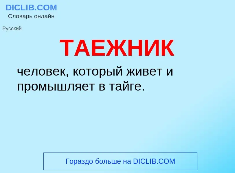 Wat is ТАЕЖНИК - definition