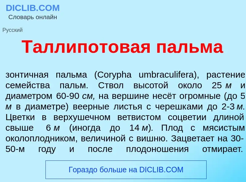 What is Таллип<font color="red">о</font>товая п<font color="red">а</font>льма - definition