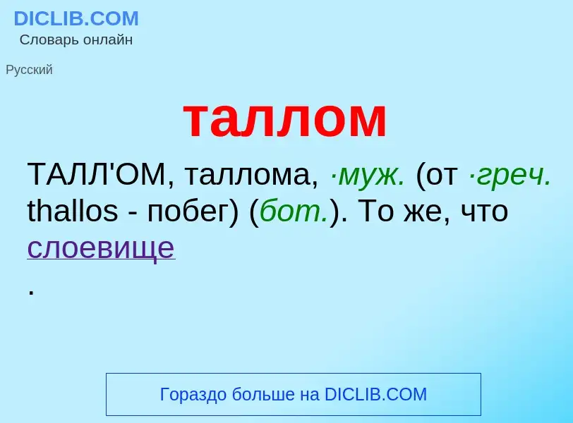 ¿Qué es таллом? - significado y definición