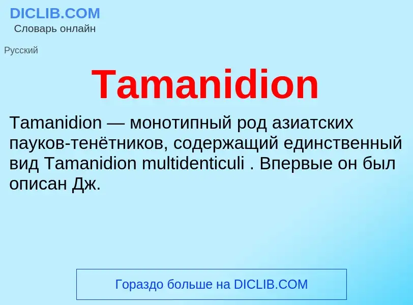 Τι είναι Tamanidion - ορισμός