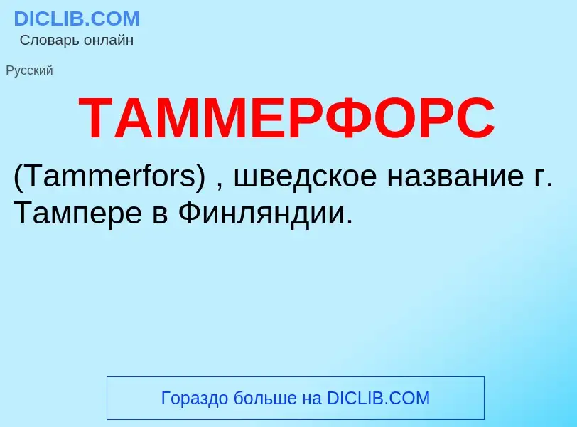 Что такое ТАММЕРФОРС - определение