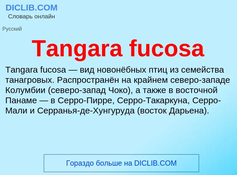 Wat is Tangara fucosa - definition