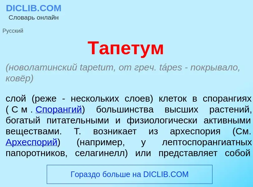 Was ist Тап<font color="red">е</font>тум - Definition