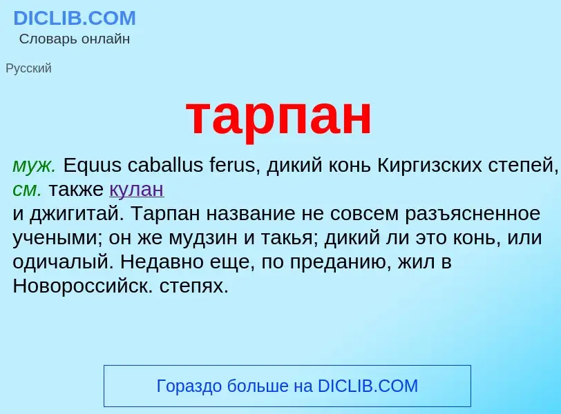 O que é тарпан - definição, significado, conceito