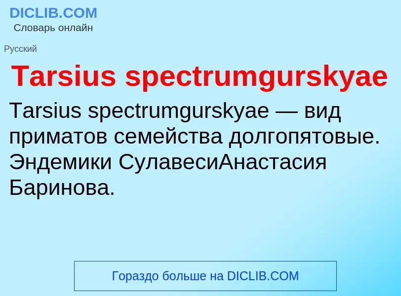 Wat is Tarsius spectrumgurskyae - definition