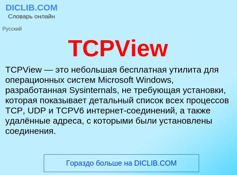 Что такое TCPView - определение