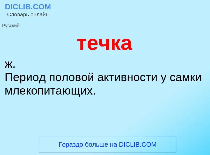 Was ist течка - Definition