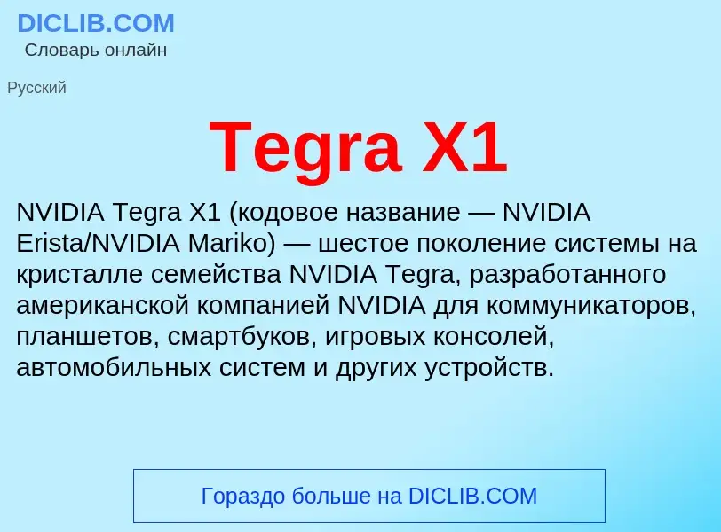 Che cos'è Tegra X1 - definizione