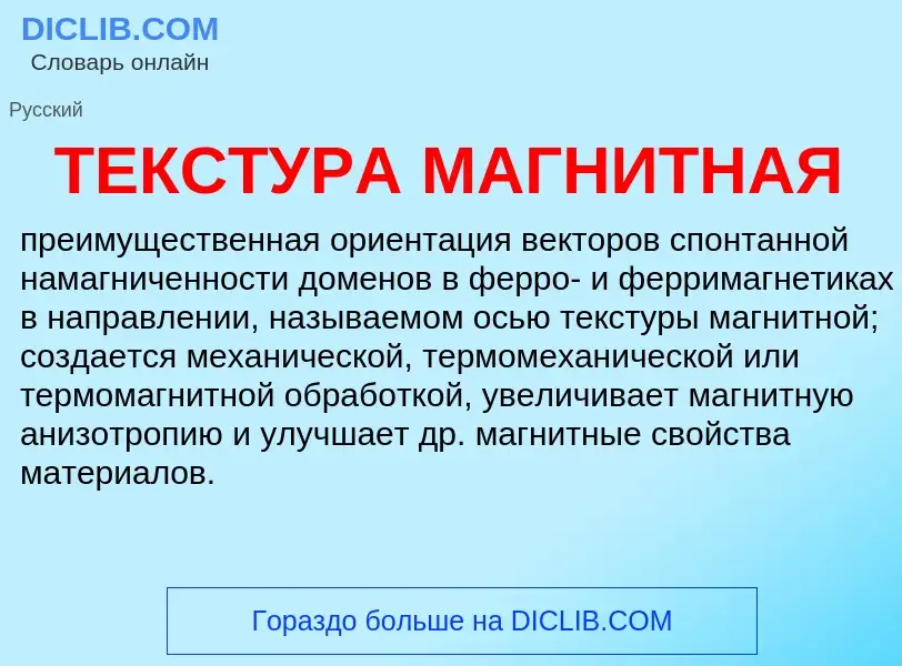 Wat is ТЕКСТУРА МАГНИТНАЯ - definition