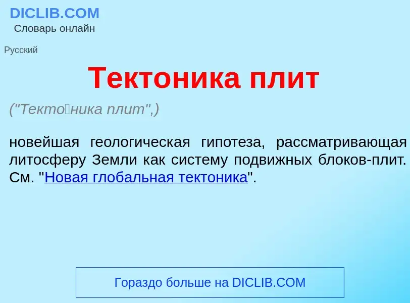 Что такое Тект<font color="red">о</font>ника плит - определение