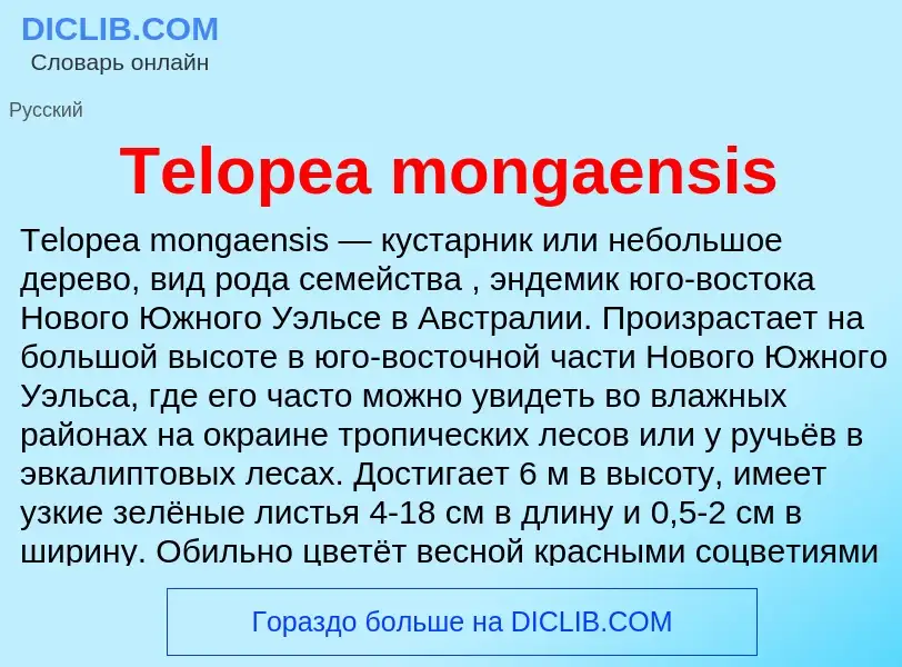 Τι είναι Telopea mongaensis - ορισμός