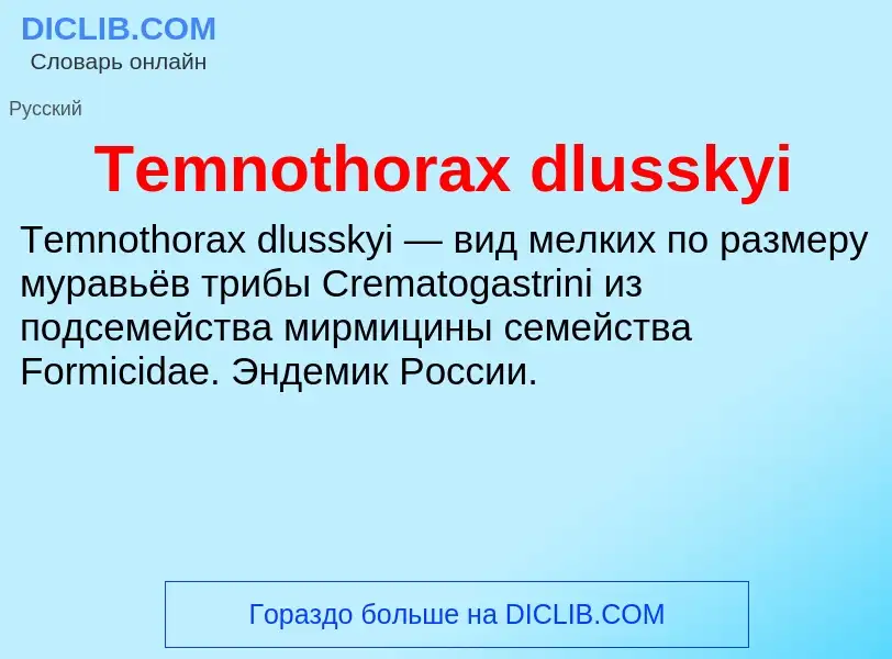 Τι είναι Temnothorax dlusskyi - ορισμός