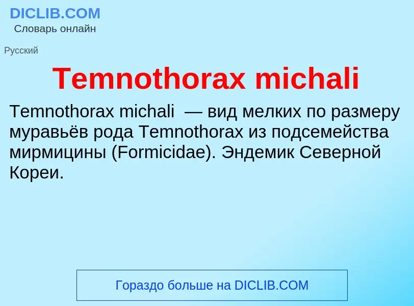 What is Temnothorax michali - meaning and definition