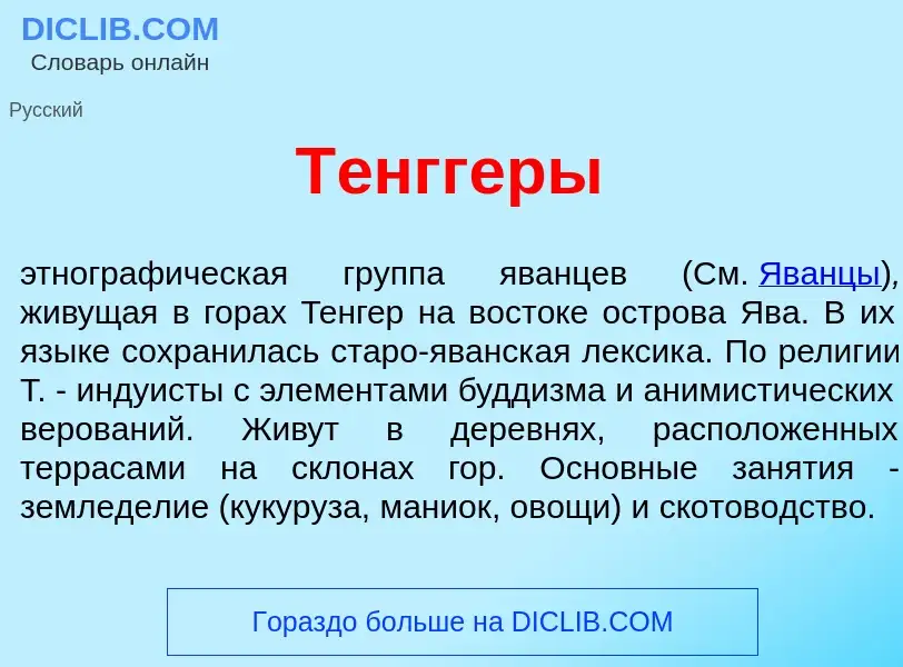 What is Т<font color="red">е</font>нггеры - definition