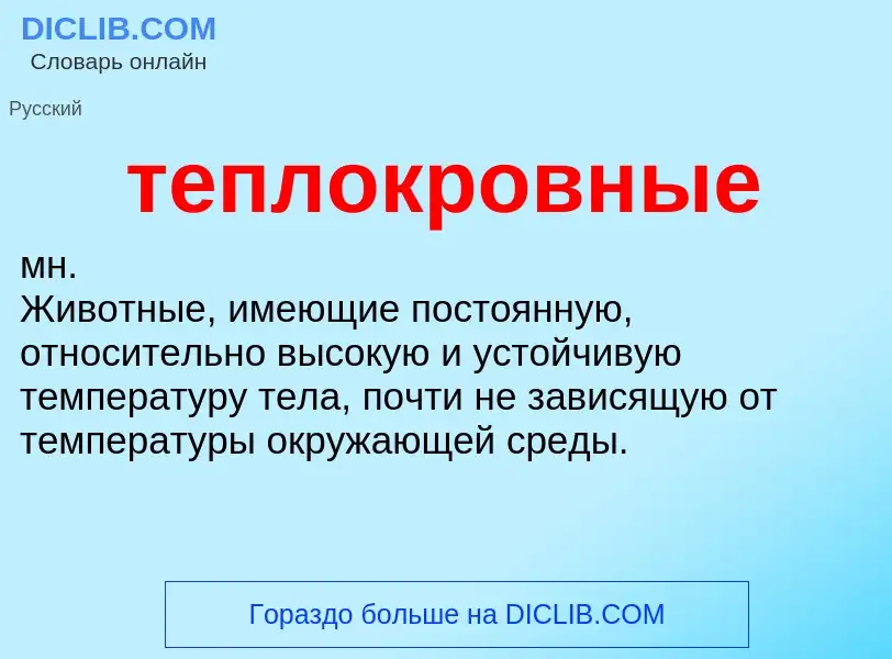 What is теплокровные - meaning and definition