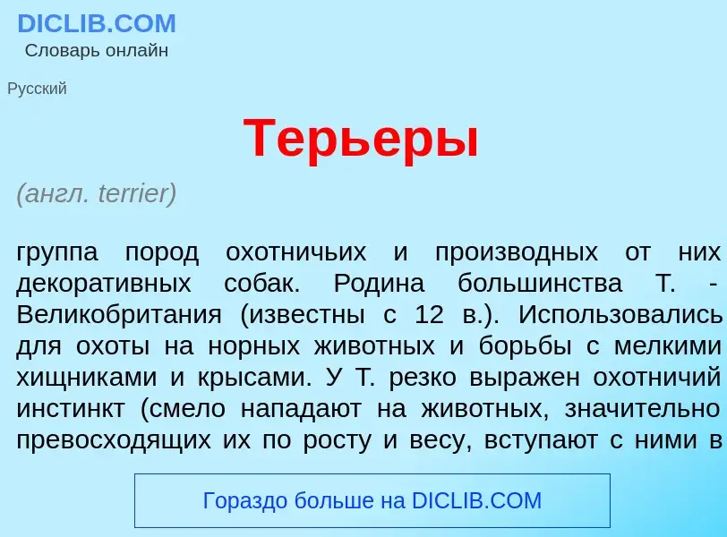 Что такое Терь<font color="red">е</font>ры - определение