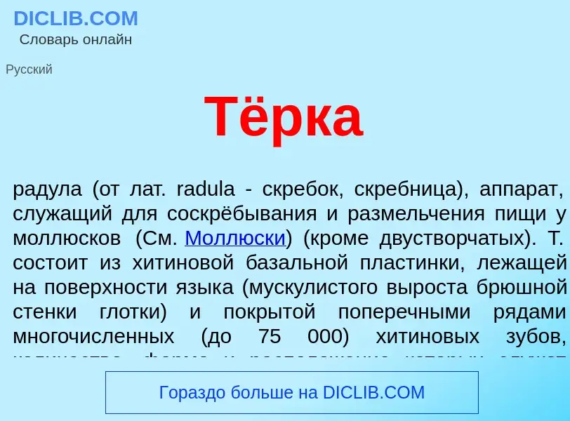 Что такое Тёрка - определение