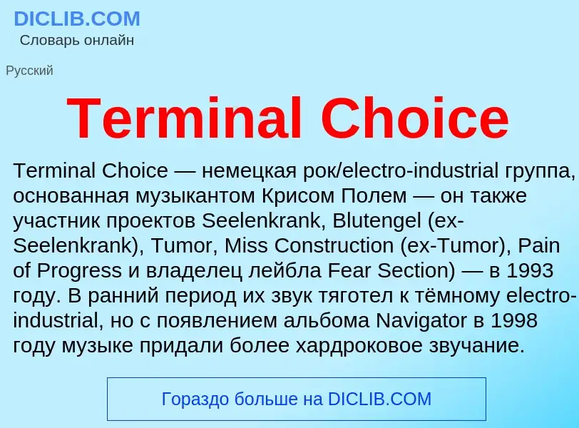 Τι είναι Terminal Choice - ορισμός