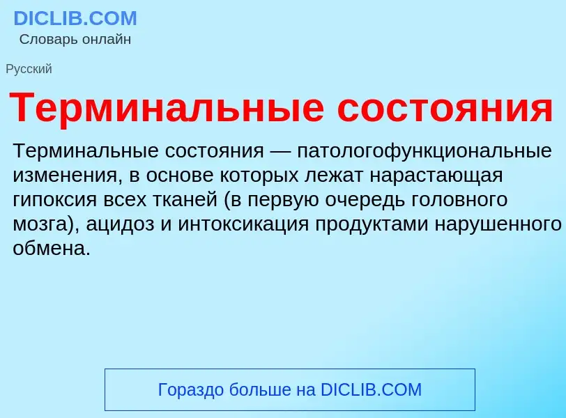 ¿Qué es Терминальные состояния? - significado y definición