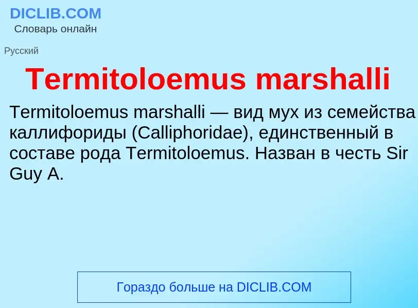 Τι είναι Termitoloemus marshalli - ορισμός