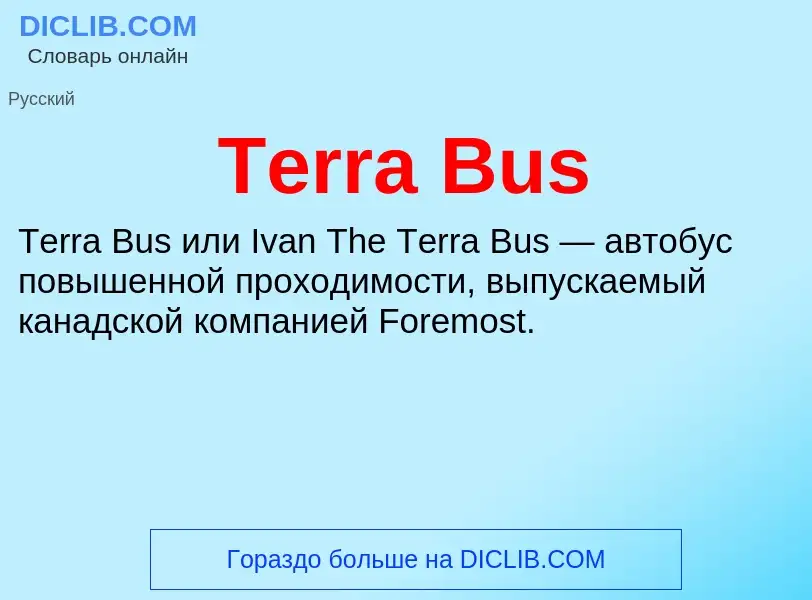 Τι είναι Terra Bus - ορισμός