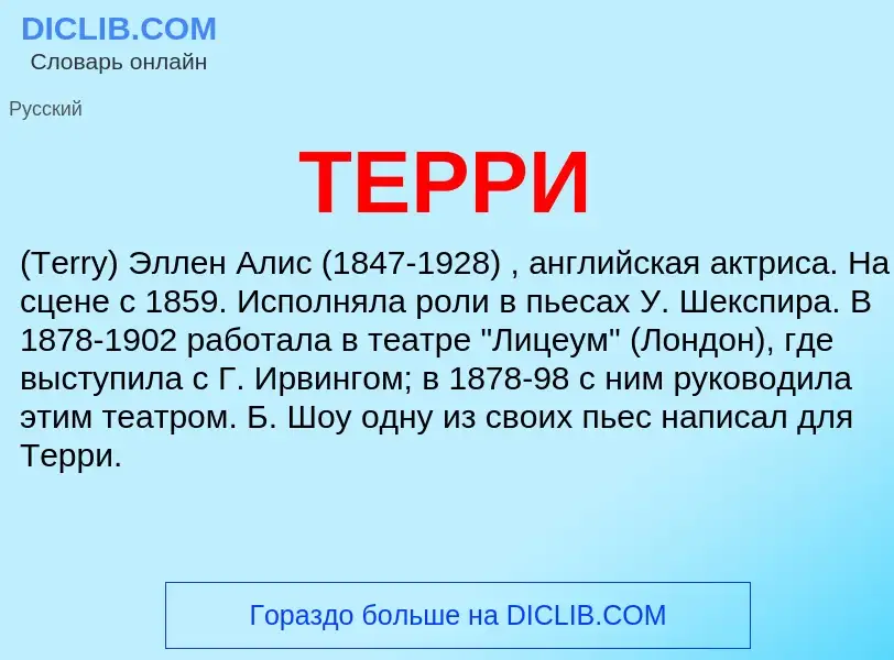 Wat is ТЕРРИ - definition