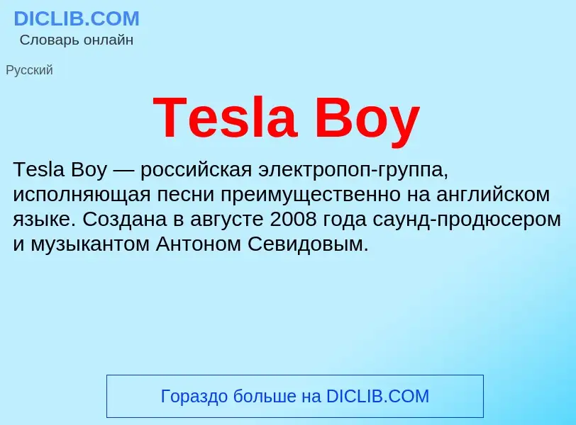 What is Tesla Boy - meaning and definition