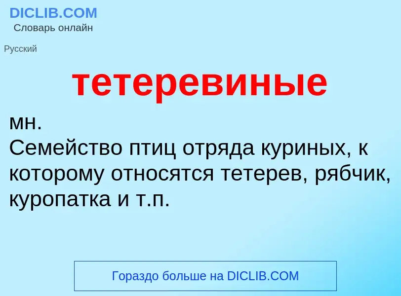 Что такое тетеревиные - определение