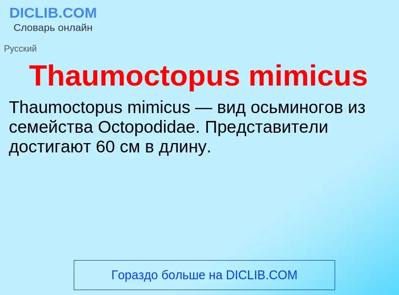 What is Thaumoctopus mimicus - meaning and definition