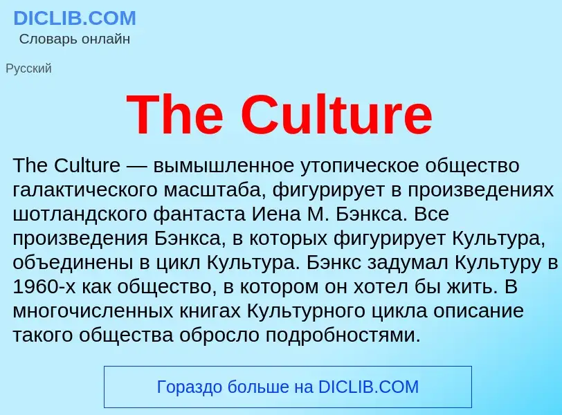 What is The Culture - meaning and definition