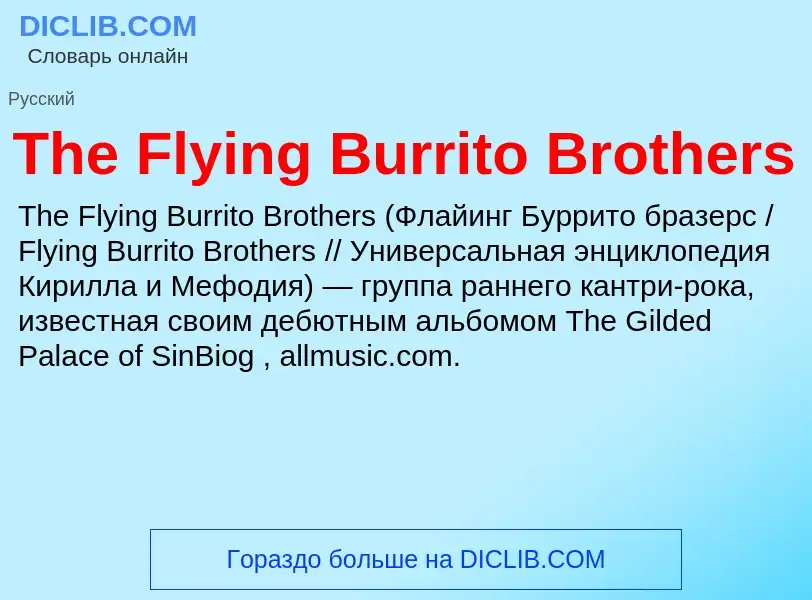 What is The Flying Burrito Brothers - meaning and definition