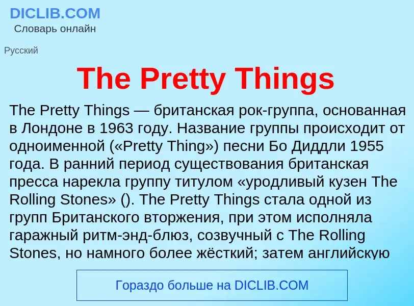 Wat is The Pretty Things - definition