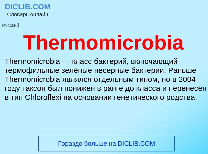 Что такое Thermomicrobia - определение