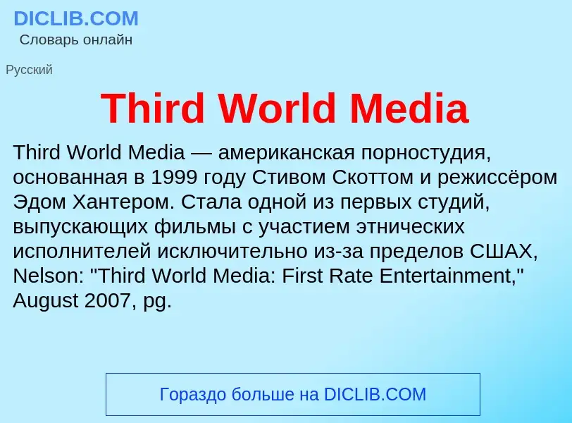 Что такое Third World Media - определение