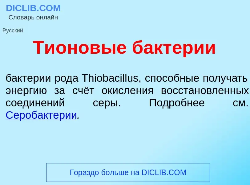 Что такое Ти<font color="red">о</font>новые бакт<font color="red">е</font>рии - определение