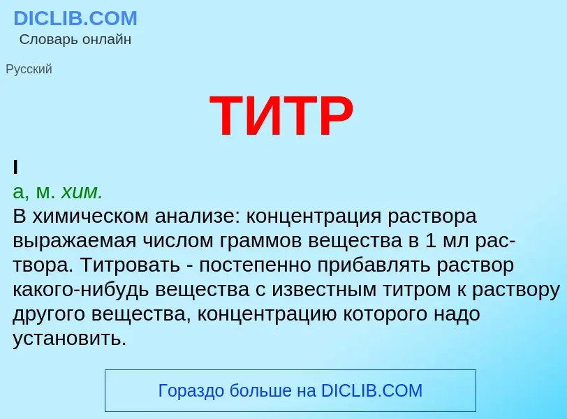 Что такое ТИТР - определение