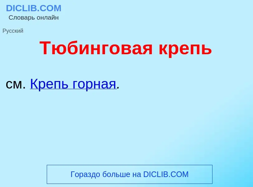 Wat is Т<font color="red">ю</font>бинговая крепь - definition